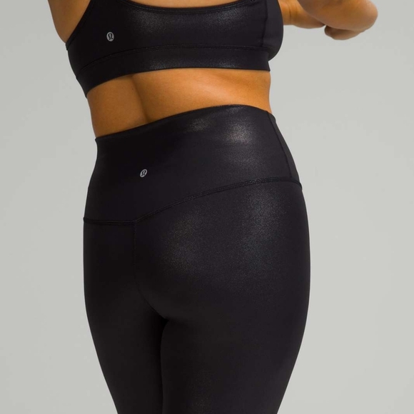 NWT Lululemon Align High-Rise Pant 25" *Shine Radiate Foil Print Black - Picture 4 of 10